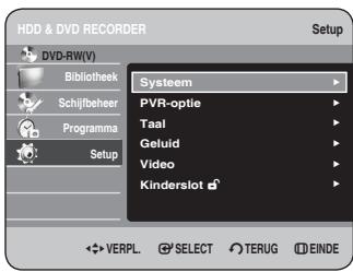 SAMSUNG DVD-HR734A - Druk op de toetsen om Setup te selecteren en druk verwolgens op OK of op de toets . - 1
