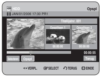 SAMSUNG DVD-HR734A - Ga met behulp van de afspeeltoetsen (PLAY () , ZOEKEN ( )) , maar de positie waar u wilt splitsen en drukervoigens op OK. - 2