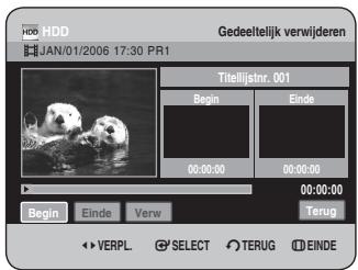 SAMSUNG DVD-HR734A - Druk op de toetsen om Gedeeltelijk verwijderen te selecteren en druk op OK of op de toets. - 1