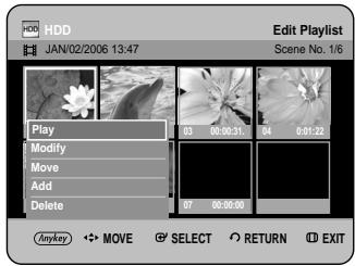 SAMSUNG DVD-HR734A - Moving a Scene (Changing the Position of a Scene) - 1