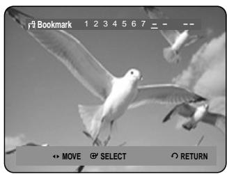 SAMSUNG DVD-HR734A - Press the CANCEL button to delete the selected bookmark. - 1