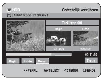 SAMSUNG DVD-HR734A - Druk bij het eindpunt op OK. Het beeld en dearend van het eindpunt worden weergegeven in het eindpuntvenster voor sectieverwijdering. - 1