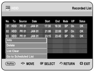 SAMSUNG DVD-HR734A - Delete Recorded List - 1