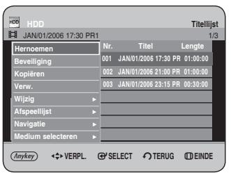 SAMSUNG DVD-HR734A - Druk op de toetsen om uit de titelijst de titel te selectoren die u wilt bewerken en druk cervolgens op ANYKEY. - 1