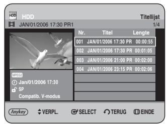 SAMSUNG DVD-HR734A - Druk op OK om Opspl te selecteren. Het bericht "Deze titel kan nicht worden hersteld na opsplitsing. Wilt u opsplitsen?" verschijnt. - 2
