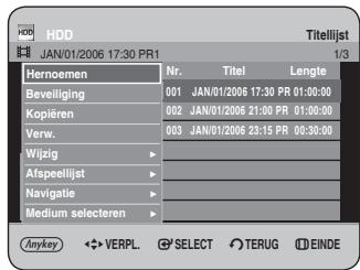 SAMSUNG DVD-HR734A - Druk op de toetsen om uit de titelijst de titel te selecteren waarvan u de naam wilt wijzigen en druk verwolgens op ANYKEY. - 1