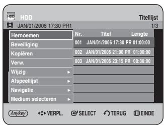 SAMSUNG DVD-HR734A - Druk op de toetsen om uit de titelijst de titel te selecteren waarvan u de naam wilt wijzigen en druk verwolgens op ANYKEY. - 1