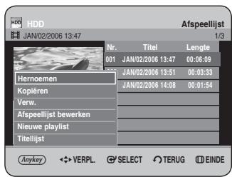 SAMSUNG DVD-HR734A - Druk op de toetsen om in de playlist de titel te selectoren die u wilt bewerken en druk op cervolgens op de toets ANYKEY. - 1