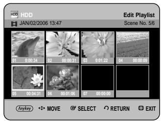 SAMSUNG DVD-HR734A - Moving a Scene (Changing the Position of a Scene) - 5