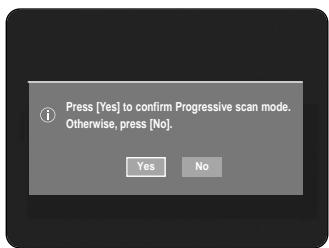 SAMSUNG DVD-HR734A - Setting up the Progressive scan - 1