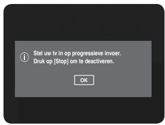 SAMSUNG DVD-HR734A - Het bericht "Stel uw tv in op progressieve invoer. Druk op [Stop] om te deactiveren." verschijnt. Druk op OK. - 1