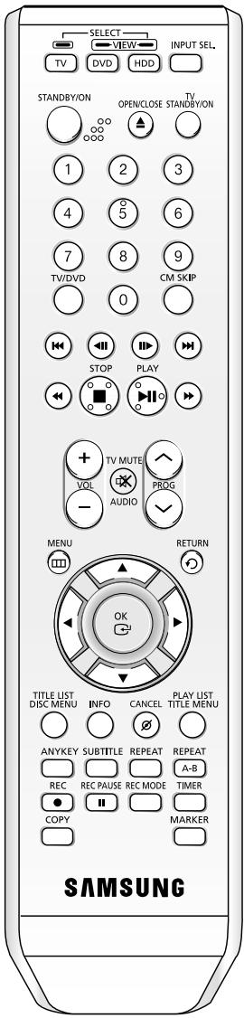 SAMSUNG DVD-HR734A - Setting the Remote Control - 1