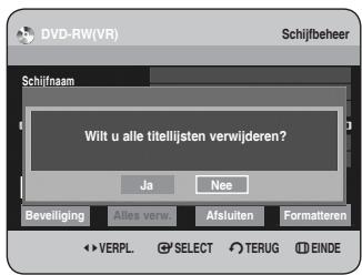 SAMSUNG DVD-HR734A - Alle titellijsten verwijderen - 5