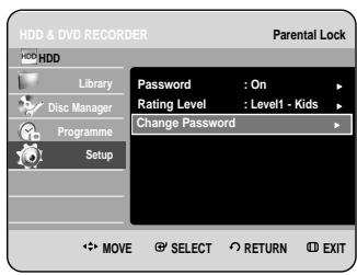 SAMSUNG DVD-HR734A - Changing the Password - 1