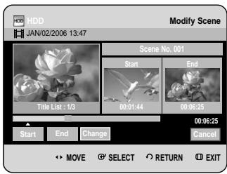 SAMSUNG DVD-HR734A - Press the OK button at the end point of the scene. - 1