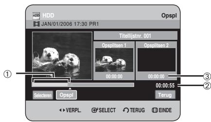 SAMSUNG DVD-HR734A - Ga met behulp van de afspeeltoetsen (PLAY () , ZOEKEN ( )) , maar de positie waar u wilt splitsen en drukervoigens op OK. - 1