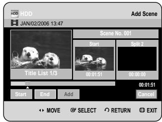 SAMSUNG DVD-HR734A - Adding a Scene - 3