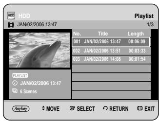 SAMSUNG DVD-HR734A - With the unit in Stop mode/Playback mode, press the PLAY LIST button. - 1