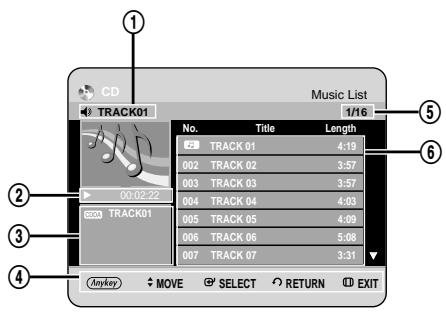 SAMSUNG DVD-HR734A - Audio CD(CD-DA) Screen Elements - 1