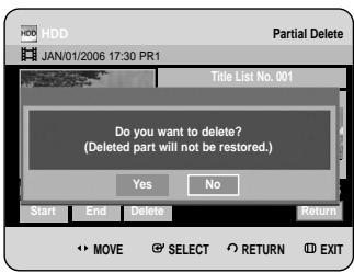 SAMSUNG DVD-HR734A - Press the buttons to select Delete, then Press the OK button. - 1