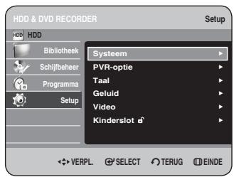 SAMSUNG DVD-HR734A - Druk op de toetsen om Setup te selecteren en druk verwolgens op OK of op de toets . - 1