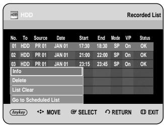SAMSUNG DVD-HR734A - Go to Scheduled List - 1