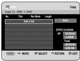 SAMSUNG DVD-HR734A - - Deleting an Undesired Title from the Copy List - 3