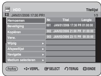 SAMSUNG DVD-HR734A - Druk op de toetsen om uit de titelijst de titel te selecteren waarvan u de naam wilt wijzigen en druk verwolgens op ANYKEY. - 1