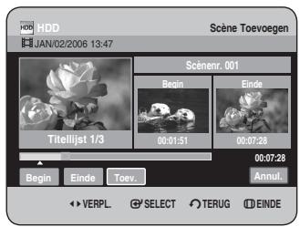 SAMSUNG DVD-HR734A - Druk bij het eindpunt van de scene op OK. - 1