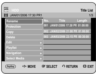 SAMSUNG DVD-HR734A - Using the TITLE LIST button - 2