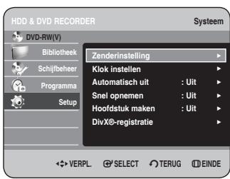 SAMSUNG DVD-HR734A - Druk op de toetsen om Systeem te selecteren en druk cervolgens op OK of op de toets . Het systeemmenu verschijnt. - 1