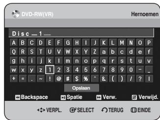 SAMSUNG DVD-HR734A - Selecteer de gewenste tekens met de toetsen ▲▼ ▲▶ en drukervoigens op de toets OK. - 1