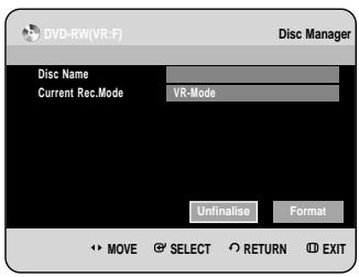 SAMSUNG DVD-HR734A - Unfinalising a Disc (VVR mode) - 3