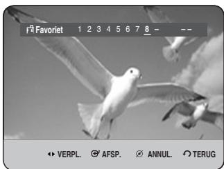 F# Favoriet 1 2 3 4 5 6 7 8 - -- ◆ VERPL. ◎ AFSP. ✉ ANNUL. ○ TERUG