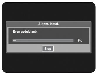 Autom. Instal. Even geduld aub. 3% Stop