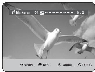 Markeren 01 02 N : 2 VERPL. AFSP. ANNUL. TERUG