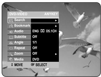 DVD-VIDEO ANYKEY Search Bookmark Audio ENG D5.1CH Subtitle Off Angle 1/1 Repeat Off Zoom Off Media DVD MOVE SELECT