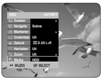HDD Zoeken Navigatie Markeren Ondertitels Geluid Herhalen Zoom Media Scène Uit D 2/0 L+R Uit HDD WIJZIG SELECT