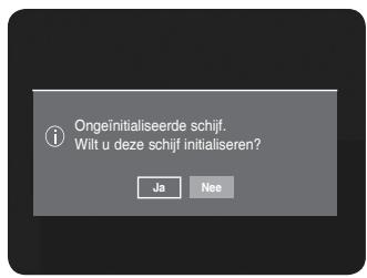 Ongeïntialiseerde schijf. Wilt u deze schijf initialiseren? Ja Nee