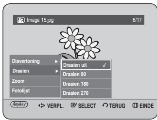Image 15.jpg 6/17 Diavertoning Draalen uit ✓ Draalen 90 Zoom Draalen 180 Fotolijat Draalen 270 Anykey VERPL. SELECT TERUG EINDE