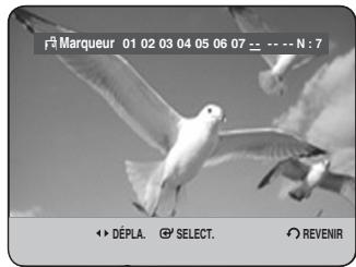 f Marqueur 01 02 03 04 05 06 07 --- N : 7 Déplacer. G° Sélectionner. O Revenir
