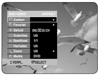 DVD-VIDEO ANYKEY Zoeken Favoriet Geluid Ondertitels Beeldhoek Herhalen Zoom Media ENG DIC 05.1CH 1/1 UR UR DVD VERPL. SELECT