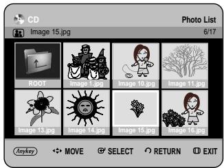 CD Photo List 6/17 Image 15.jpg ROOT Image 10.jpg Image 11.jpg Image 13.jpg Image 14.jpg Image 15.jpg Image 16.jpg Anykey MOVE SELECT RETURN EXIT
