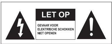 LET OP GEVAAR VOOR ELEKTRISCHE SCHOKKEN NET OPENEN