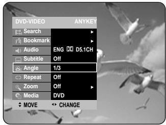 DVD-VIDEO ANYKEY Search Bookmark Audio Subtitle Angle 1/3 Repeat Off Zoom Off Media DVD MOVE CHANGE