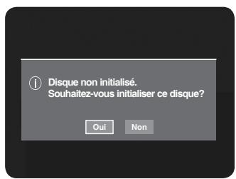 Disque non initialisé. Souhaitez-vous initialiser ce disque ? Oui Non