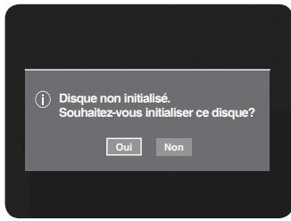 Disque non initialisé. Souhaitez-vous initialiser ce disque ? Oui Non