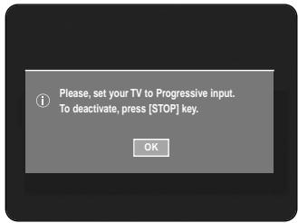 Please, set your TV to Progressive input. To deactivate, press [STOP] key.