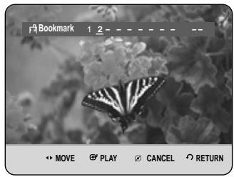 Bookmark 1 2 MOVE PLAY CANCEL RETURN