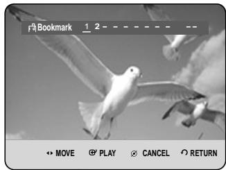 Bookmark 1 2 - - - - - - - MOVE PLAY CANCEL RETURN